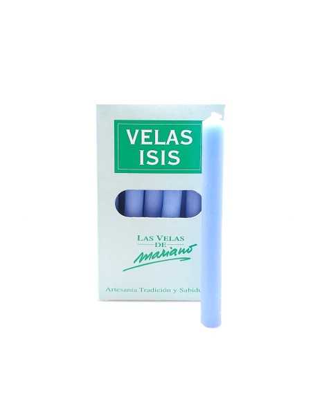 Boîte de bougies Velas Isis II bleu ciel - encens.business | Bougies
