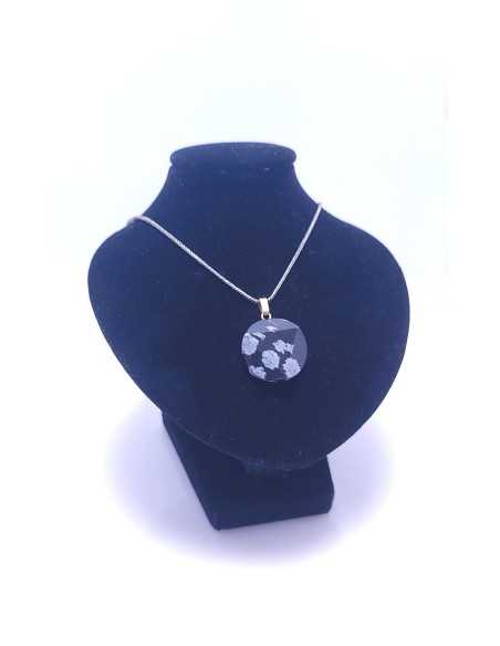 Pendentif Sceau de Salomon en Obsidienne neige -  encens.business