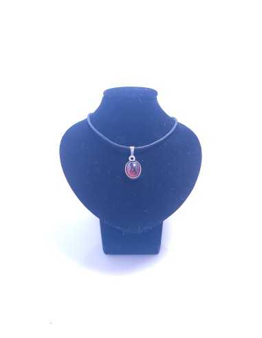 Pendentif cerclé argent en Hessonite 3g - encens.business