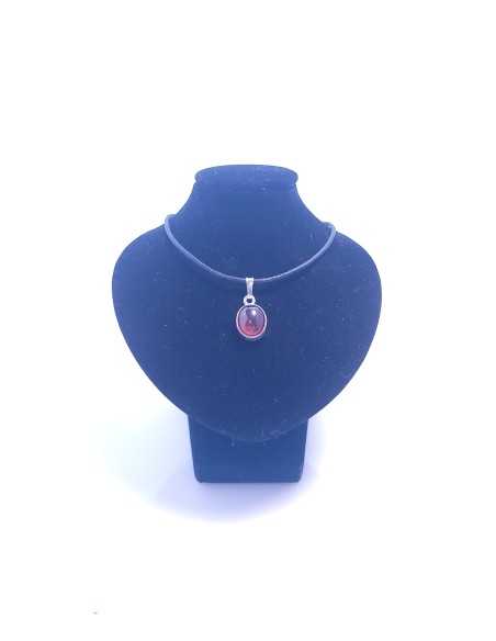 Pendentif cerclé argent en Hessonite 3g - encens.business