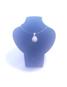 Pendentif cerclé argent en Pierre de Lune Rainbow 2g - encens.business