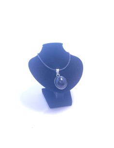 Pendentif cerclé argent en Obsidienne oeil céleste 11g - encens.business