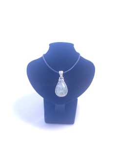 Pendentif cerclé argent en Prehnite 8g - encens.business