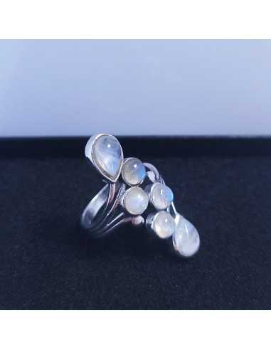 Bague autoréglable en Pierre de lune - encens.business