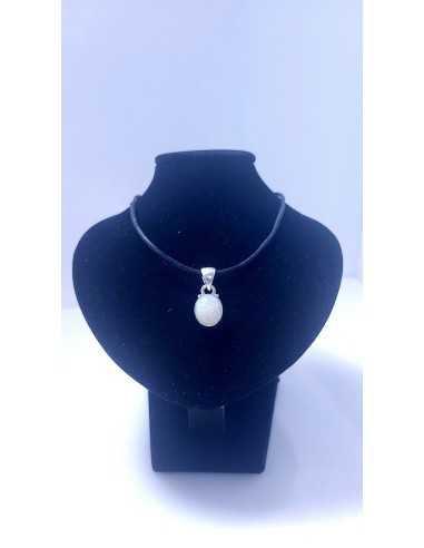 Pendentif cerclé argent en Opaline 3g - encens.business