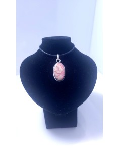 Pendentif cerclé argent en Rhodocrosite 6g - encens.business