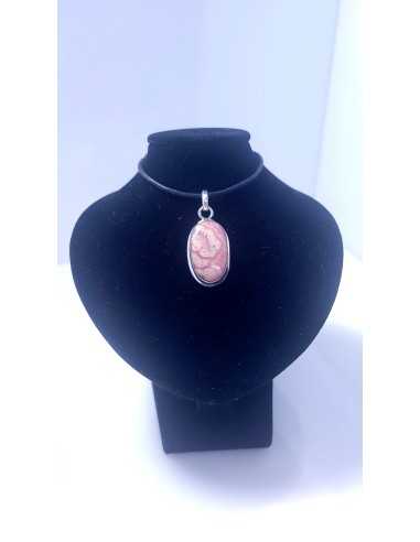 Pendentif cerclé argent en Rhodocrosite 6g - encens.business