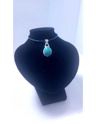 Pendentif cerclé argent en Turquoise 4g - encens.business