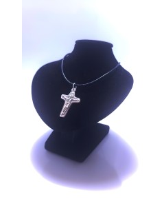 Médaille Croix de Jésus en métal argenté - encens.business