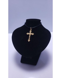 Médaille Croix de Jésus en métal doré | encens.business