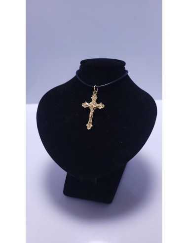 Médaille Croix de Jésus en métal doré | encens.business