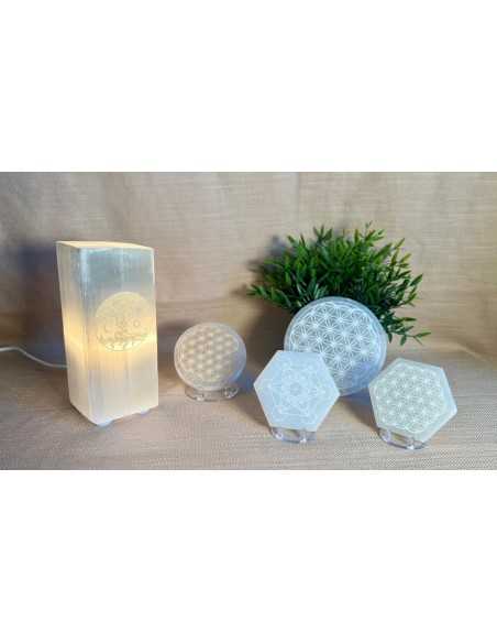 Lampe en sélénite - encens.business - Boutique ésotérique en ligne