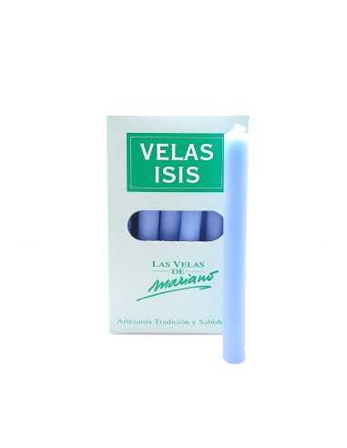 Boîte de bougies Velas Isis II bleu ciel - encens.business | Bougies