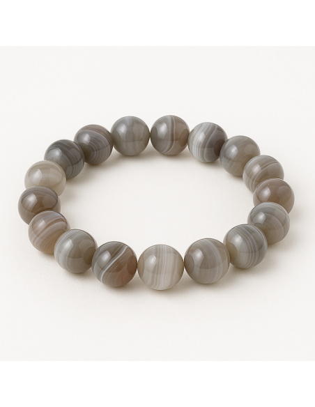 Photo de Bracelet 10/12 mm en agate botswana - encens.business - Boutique ésotérique en ligne - vente de Bracelet 10/12 mm en agate