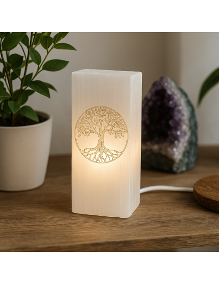 Lampe en sélénite - encens.business - Boutique ésotérique en ligne