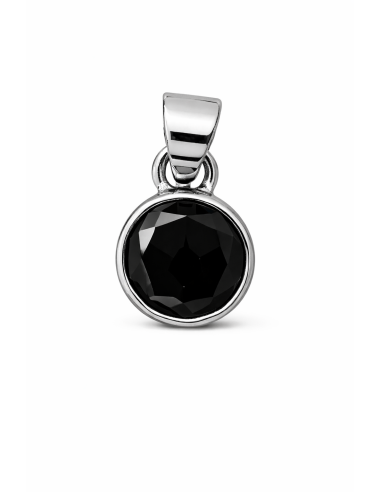 WLM Pendentif cerclé Argent en Spinelle Noire faceté