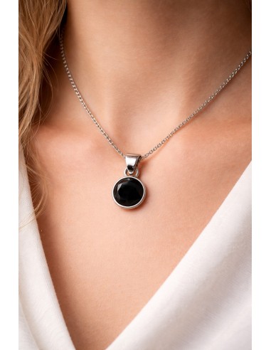 WLM Pendentif cerclé Argent en Spinelle Noire faceté