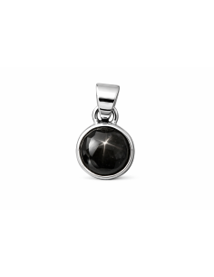 Photo de Pendentif cerclé argent en Diopside black star - encens.business - Boutique ésotérique en ligne - vente de Pendentif cerclé