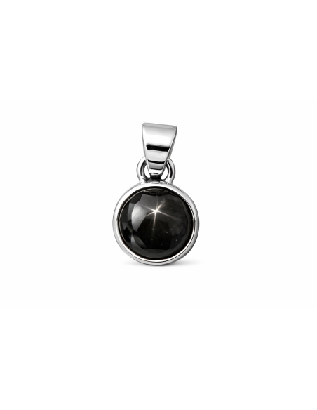 Photo de Pendentif cerclé argent en Diopside black star - encens.business - Boutique ésotérique en ligne - vente de Pendentif cerclé