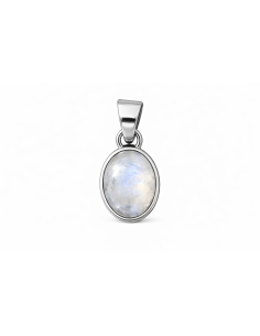Pendentif cerclé argent en Pierre de lune - encens.business 2