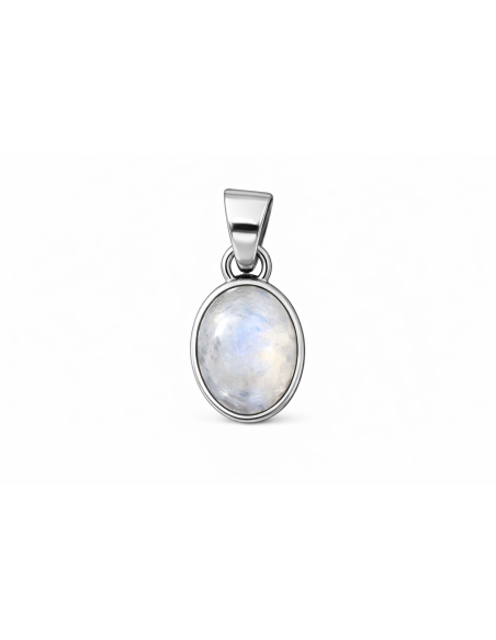 Photo de Pendentif cerclé argent en Pierre de lune - encens.business - Boutique ésotérique en ligne - vente de Pendentif cerclé argent