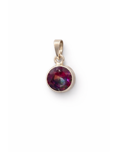 Pendentif cerclé argent en Topaze mystique faceté - encens.business