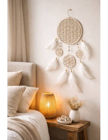 Attrape-rêve Fleur de vie en bois – Protection et Sérénité
