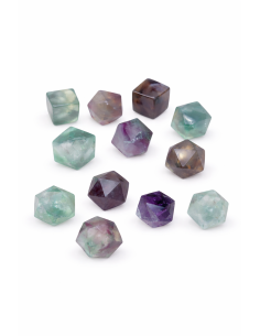 Solides sacrés en Fluorite – Cube ou Icosaèdre (au choix)