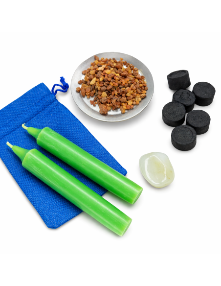 Rituel Chance – Bougies Vertes, Jade et Myrrhe Rouge