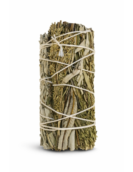Fagot de sauge blanche, sauge bleue et herbe Sainte