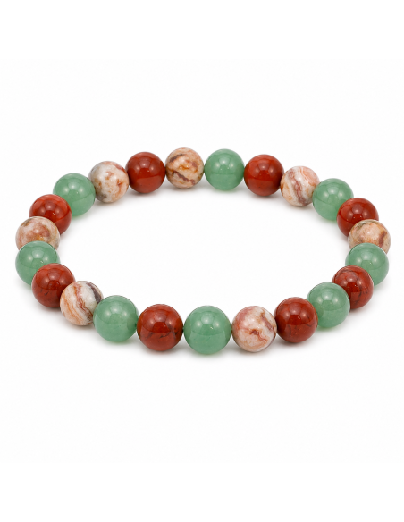 Bracelet Énergétique Personnalisable – 3 Pierres au Choix (Perles 8 mm)