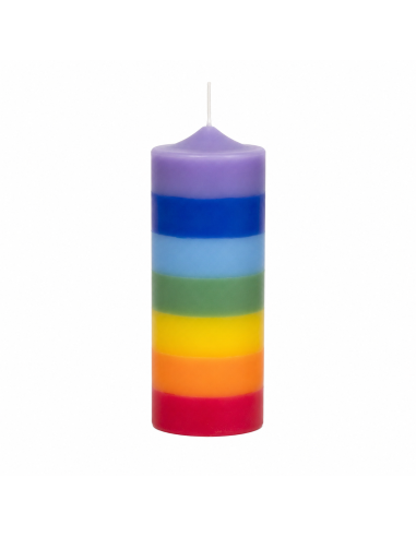 Bougie préparée des 7 chakras avec pierres pour une harmonie énergétique optimale