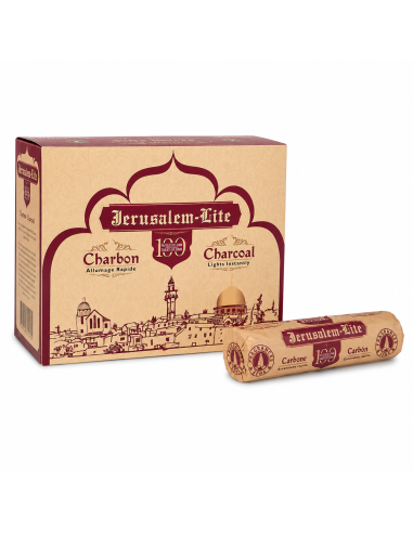 Charbon à Encens Jerusalem-Lite Allumage Rapide 33 mm – Boîte de 100 Pastilles