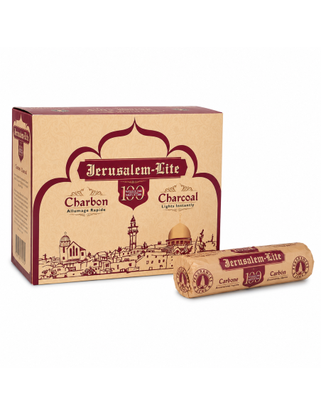 Charbon à Encens Jerusalem-Lite Allumage Rapide 33 mm – Boîte de 100 Pastilles