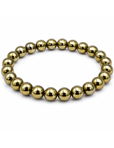 Bracelet Hématite Dorée Naturelle – Protection, Ancrage et Confiance en Soi