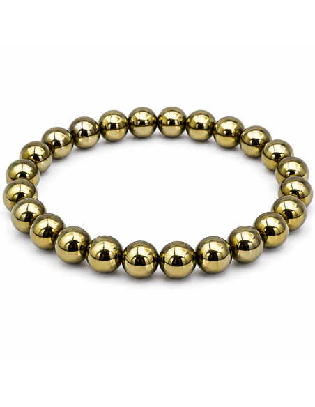 Bracelet Hématite Dorée Naturelle – Protection, Ancrage et Confiance en Soi