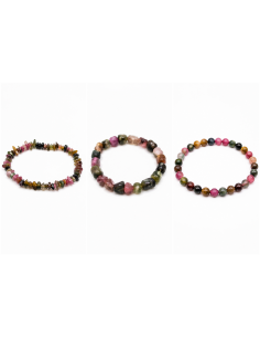 Bracelet Tourmaline Multicolore Baroque, Nugget et Boule – Protection et Harmonie Énergétique