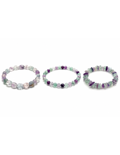 Bracelet en fluorite naturelle. Pierre de Clarté Mentale et de Protection Énergétique. Vente sur encens.business