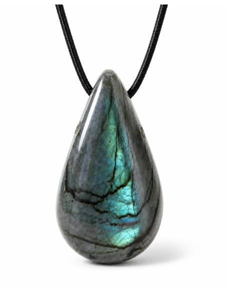 Pendentif percé en labradorite - Élégance et protection énergétique