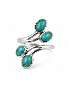 Bague réglable en Argent et Turquoise 2