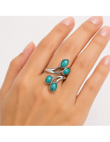 Bague réglable en Argent et Turquoise