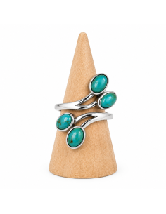 Bague réglable en Argent et Turquoise