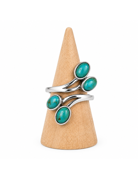Bague réglable en Argent et Turquoise
