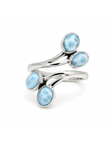 Bague réglable en Argent et Larimar