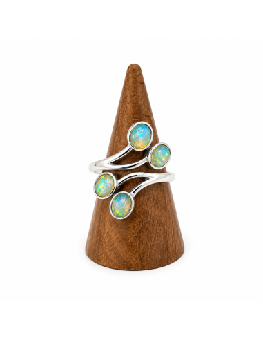 Bague réglable en Argent et Opale naturelle