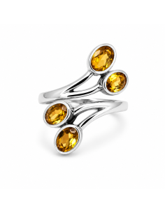 Bague réglable en Argent et Citrine facettée 2