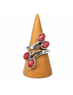 Bague réglable en Argent et Rhodocrosite