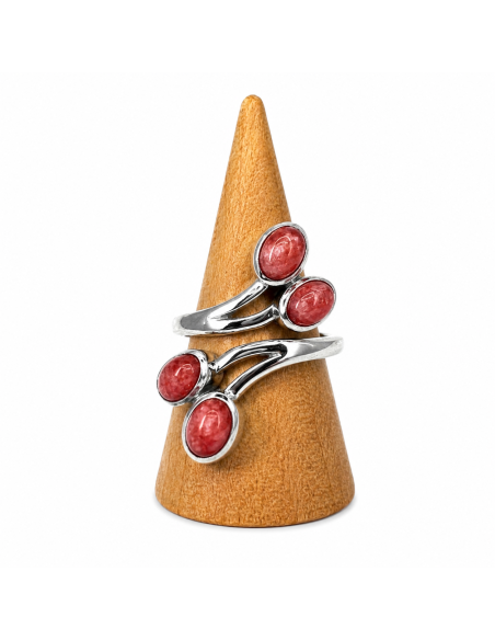 Bague réglable en Argent et Rhodocrosite