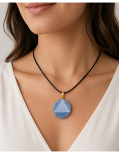 Pendentif Sceau de Salomon en Quartz bleu 2