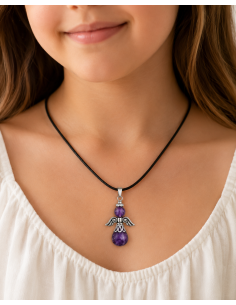 Pendentif forme d'ange en Améthyste 2